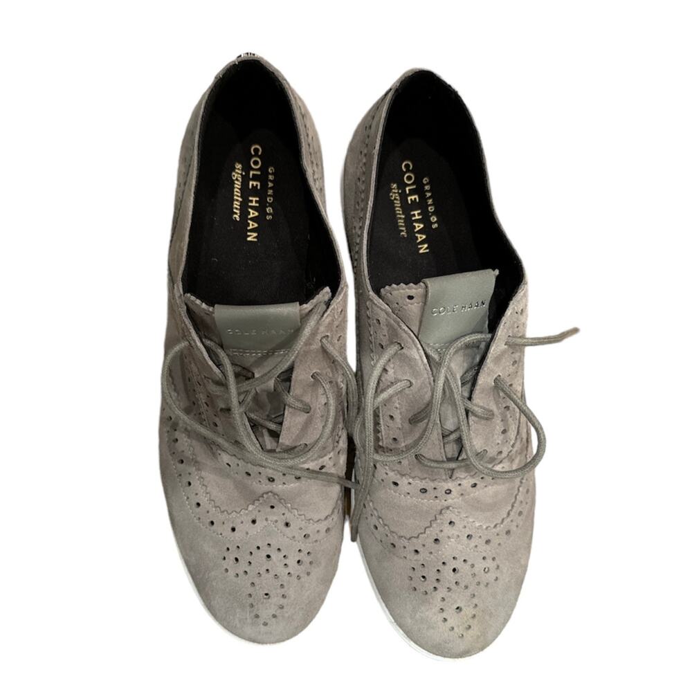 Cole Haan Grand Tour Signature Wingtip Comfortable Sneakers - Women's 6.5B Gray